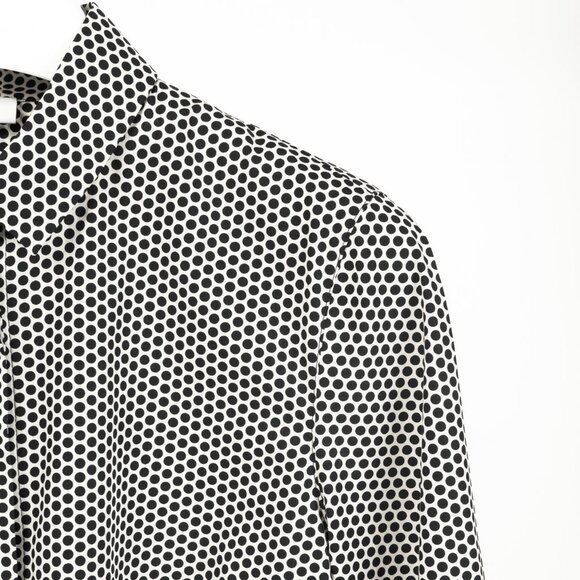 Akris Punto White & Black Polka-Dot Cotton Buttoned Shirt - Picture 4 of 9